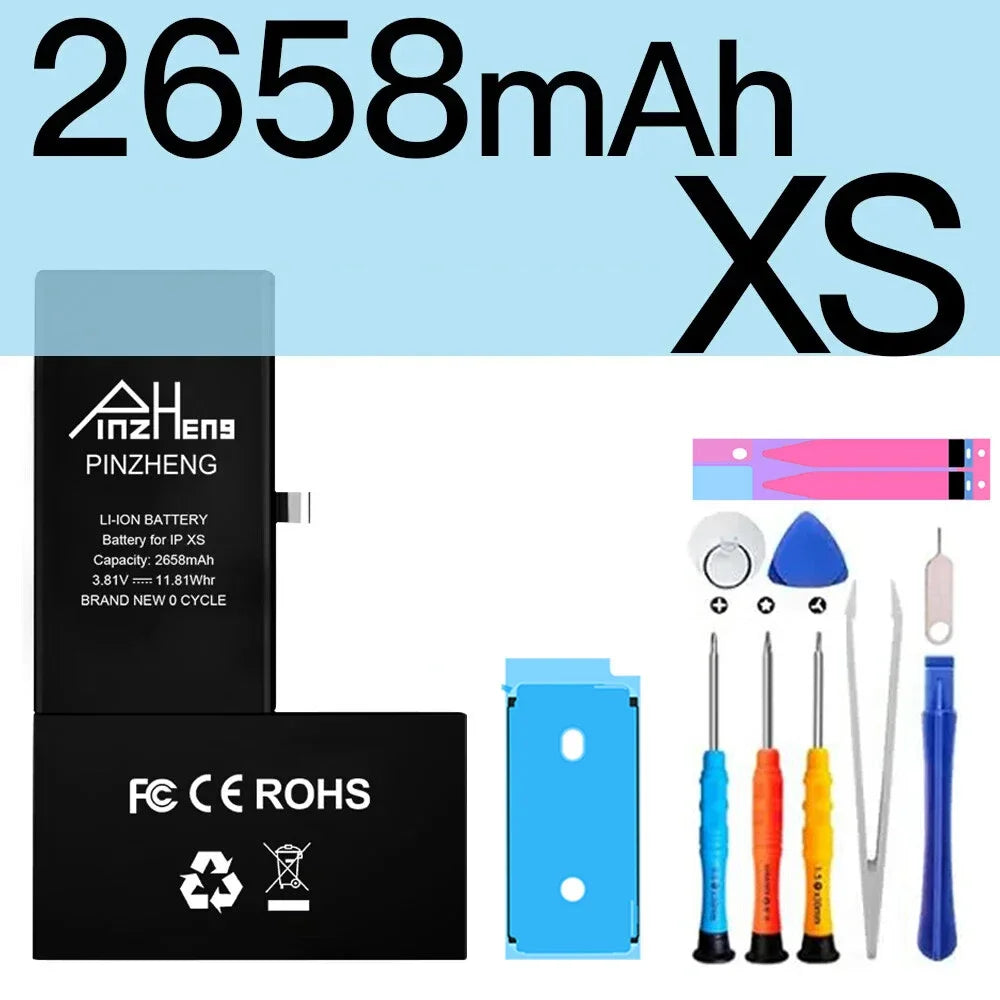 PINZHENG High Capacity Replacement Battery for iPhone X, XR, XS, 11, 12, 13 Mini Max Pro – 1-Year Warranty