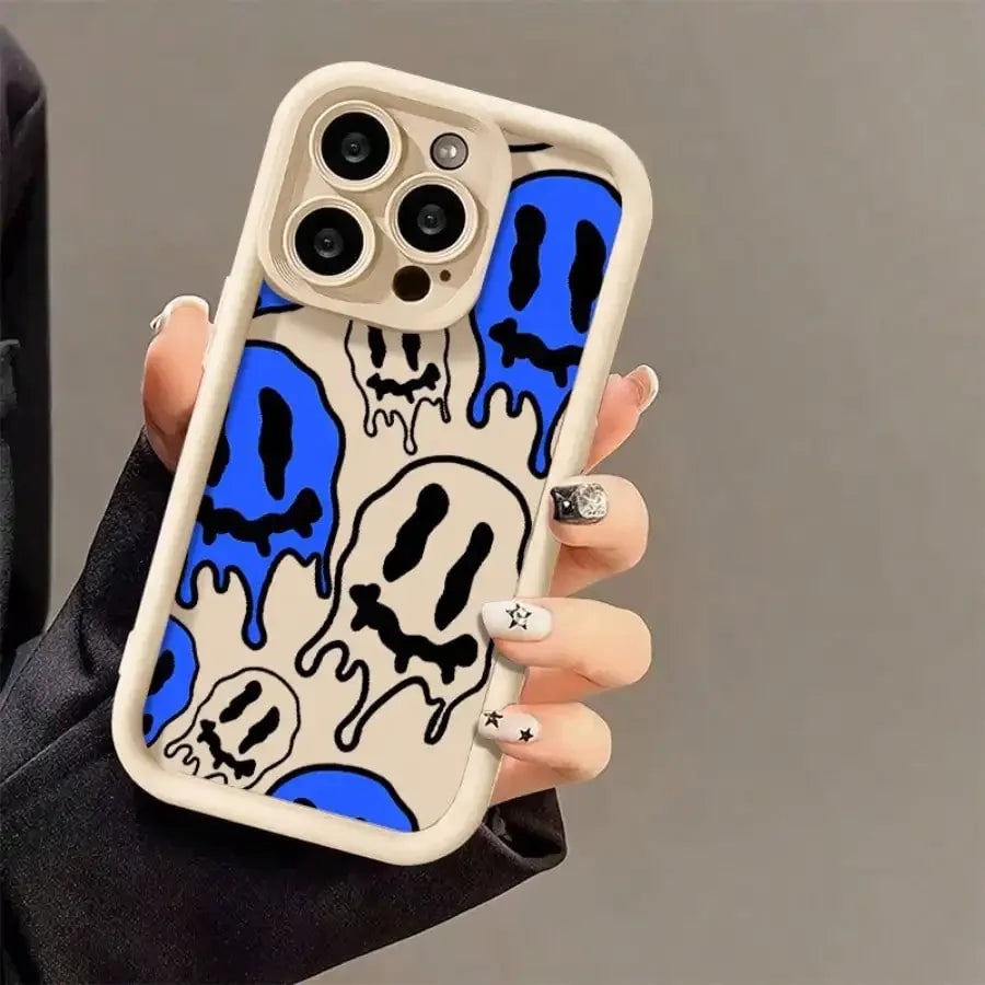 Slim TPU Soft Case for iPhone 17 Pro Max, 17 Air, 15, 14, 13, 12, 11 – Blue, White & Black Protective Cover