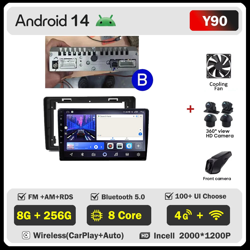 Car Stereo with Apple CarPlay & Android Auto, Compatible with Renault Trafic 2, Opel Vivaro A & Nissan Primastar
