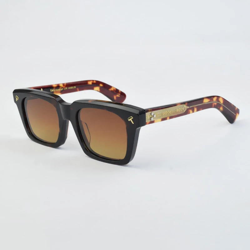 Thick Acetate Sunglasses — Japanese-Style Classic UV400 Frame
