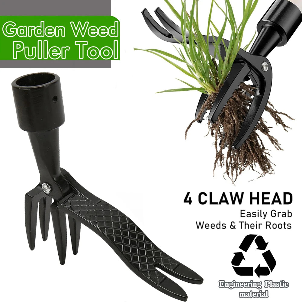 Stand-up weed puller claw head with foot pedal