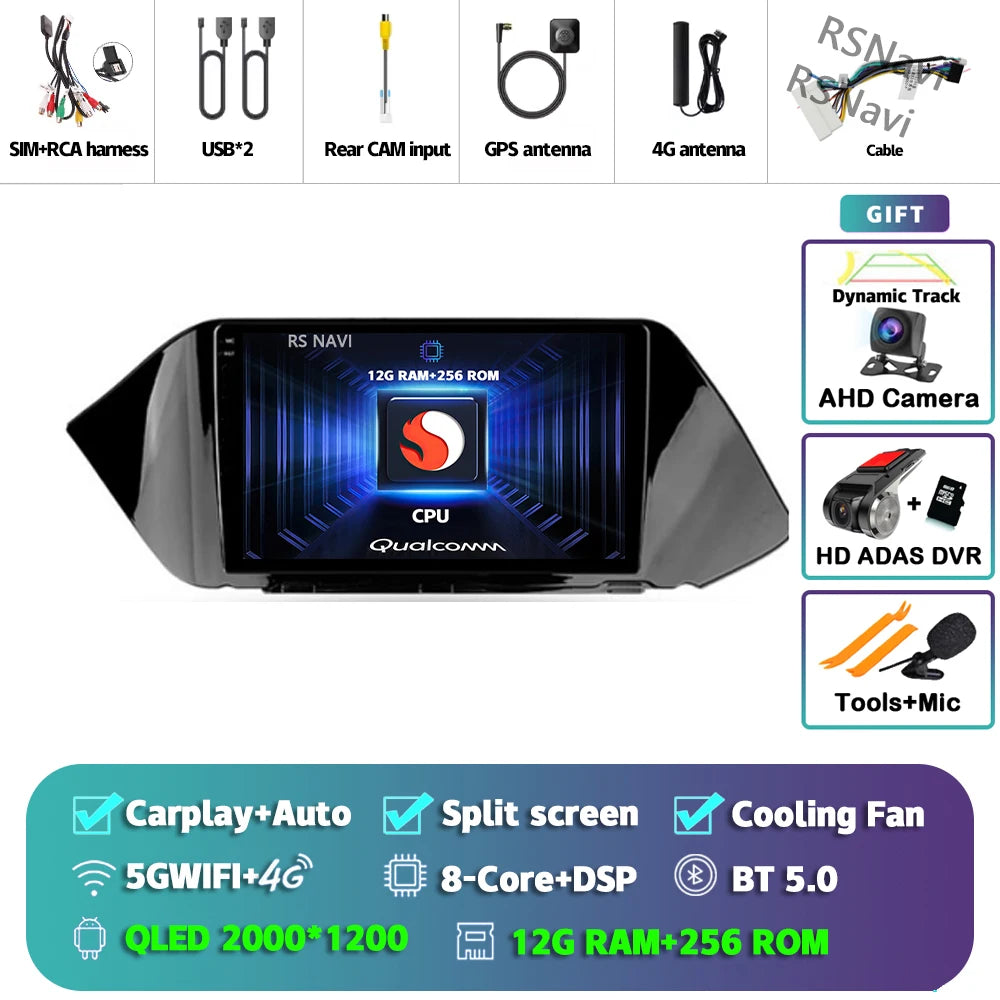 Android 16 Car Radio Multimedia Player For Hyundai Sonata DN8 2019 2020 Carplay Auto WIFI+4G BT Autoradio Stereo DSP Snapdragon