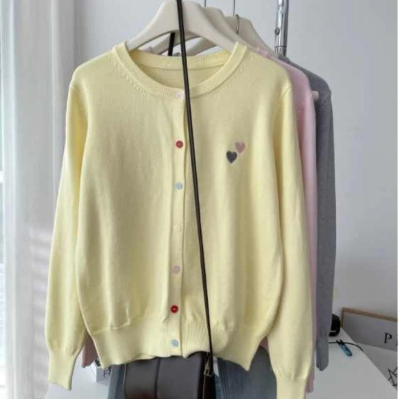 Women's Embroidered Knit Cardigan - Colorful Button Long Sleeve Sweater - photo 3