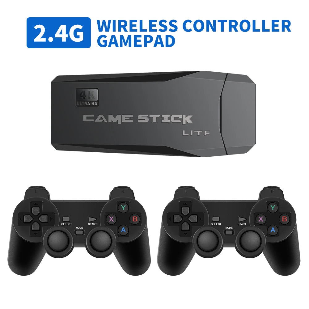 M8 Retro Game Stick – 25,000+ Games, 12 Emulators, 4K HD & 2 Wireless Gamepads | PS1/MAME/FC/SFC