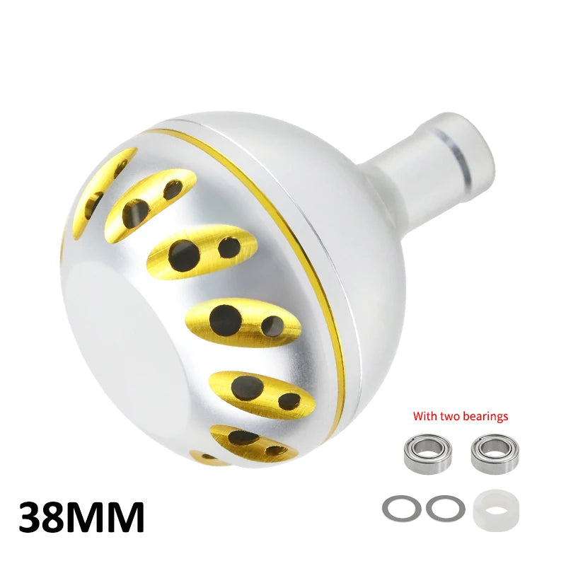 EKfan 30/35/38mm Alloy Metal Fishing Handle Knob For Spinning Baitcast Reel Dawa Shmano 4MM Shaft Fishing Rocker DIY Tool Parts