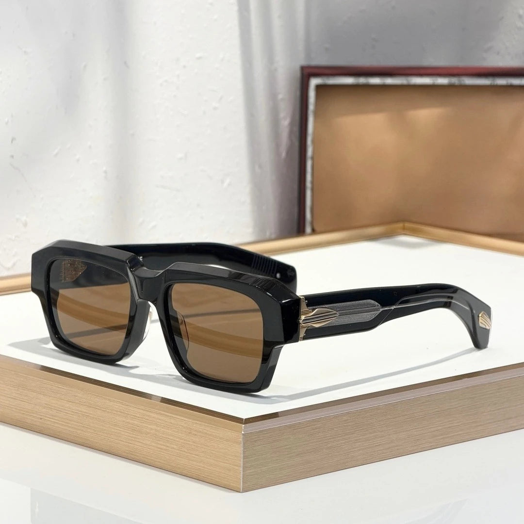 Handmade Acetate Square Sunglasses — Thick Frame, UV400
