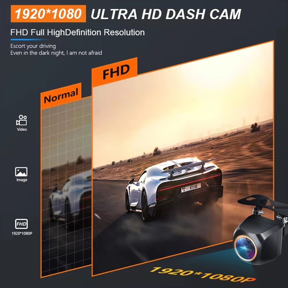 GcPaSr For 200°AHD Fisheye Golden Lens 1920x1080P Car Rear View Camera Full HD Night Vision Vehicle back car reversing Front