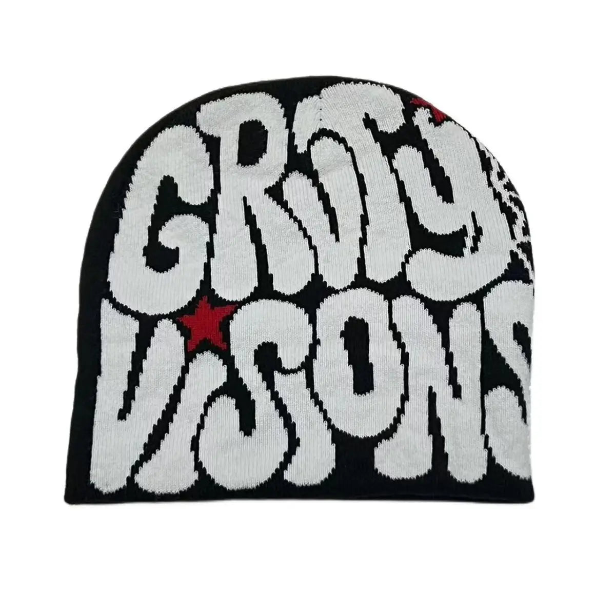 Graphic Knit Beanie, Unisex Y2K Winter Hat