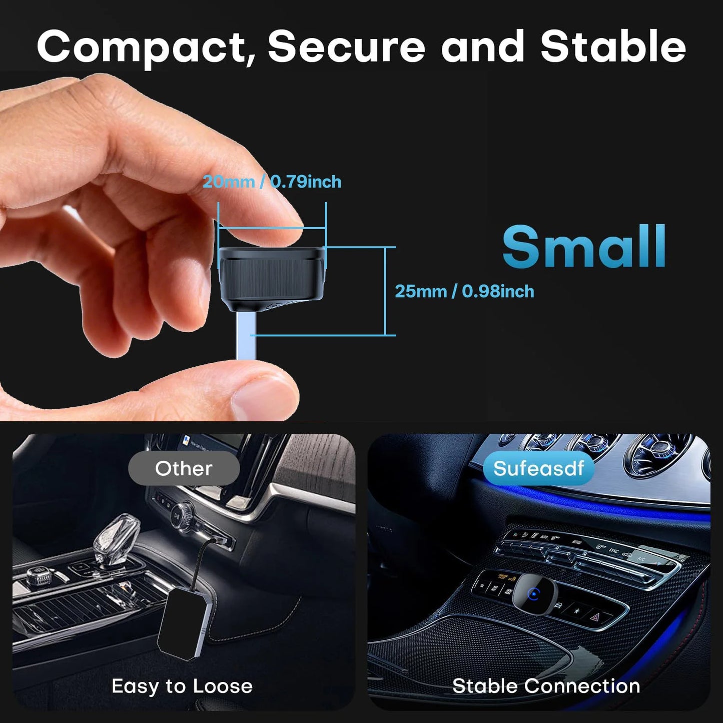 2-in-1 Wireless CarPlay & Android Auto Adapter — Universal Fit, Plug & Play for iOS and Android