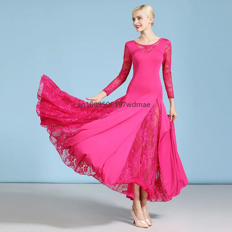 Women's long-sleeve standard ballroom dress