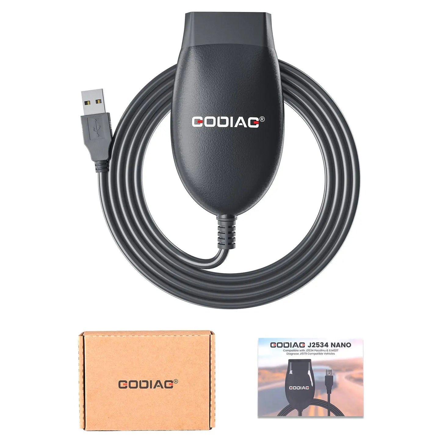 GODIAG GD101 J2534 Diagnostic Cable Support J2534&ELM327 Diagnose J1979 Compatible Vehicles for Toyota/ Honda Acura/Ford/Mazda