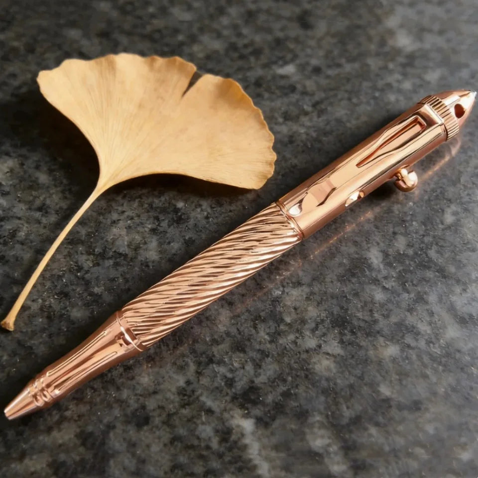 Elegant Brass Ballpoint Pen with Tungsten Steel Nib