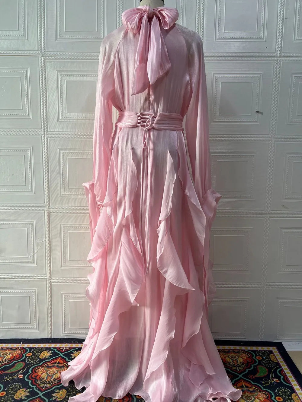 Eid Women Party Dress Muslim Abaya Ruffle Jalabiya Ramadan Long Dresses Autumn Vestidos Largos Arab Long Robe Morocco Kaftan