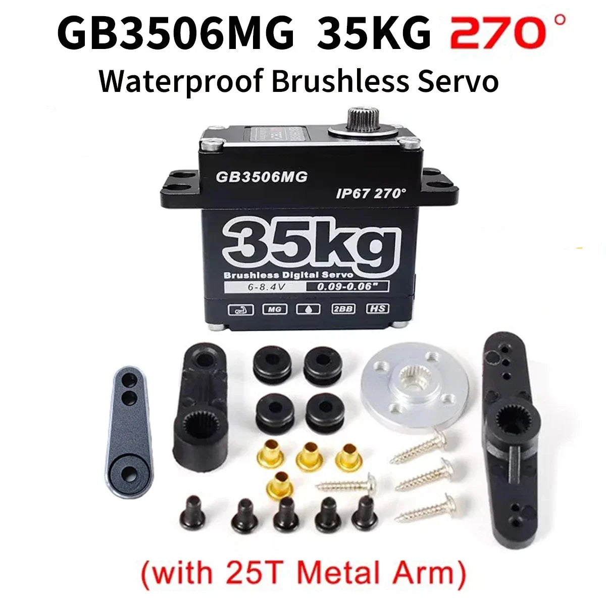 25kg 35kg 45kg RC Servo Metal Waterproof Servo For RC 1/10 1/8 Traxxas TRX4 Axial SCX10 Crawler Car Robot Truck Robot Parts