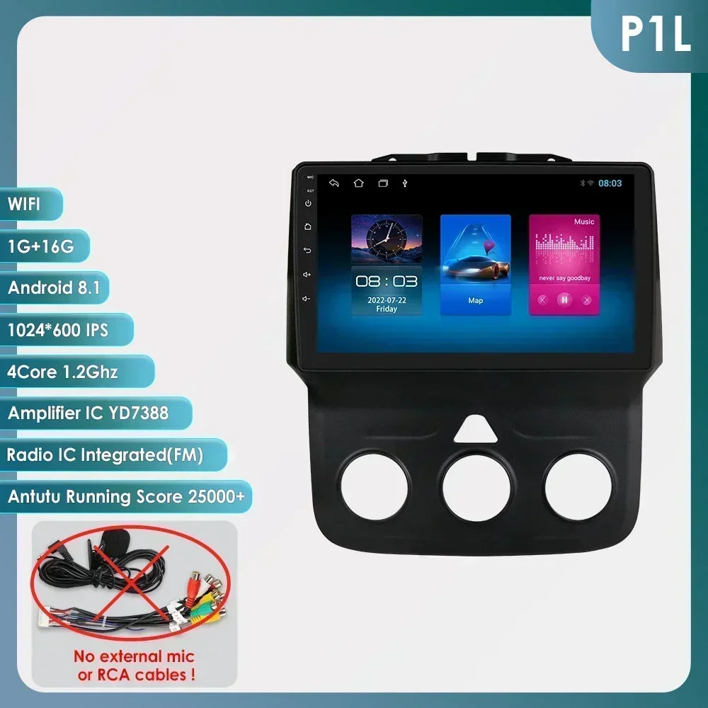 Hizpo 9" Android Car Radio for Dodge Ram 1500/2500/3500 2013-2018 (Manual AC)