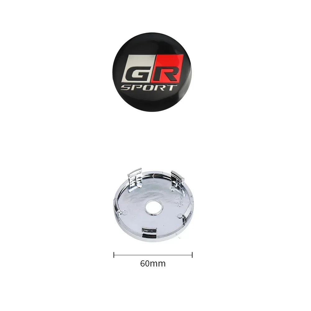 4Pcs 60MM Car Wheel Center Hub Caps Badge Tire Rim Covers For Toyota Fortuner Chr Verso Prius Hiace Yaris TRD Corolla GR Sport
