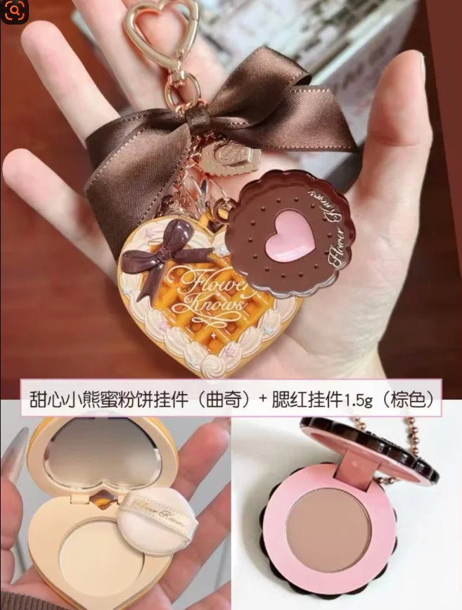 Flower Sweetie Bear Collection Setting Powder 2.5g Pendant Package Hanging Matte Soft Focus Oil Control Makeup Cosmetic