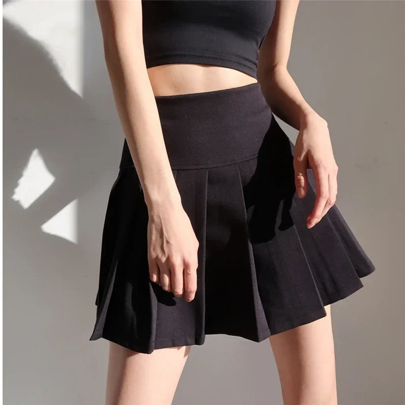 Mini Skirts Womens 2026 Summer Japanese School Pleated Skirts High Waist Kawaii Cute Skirt Uniform Harajuku