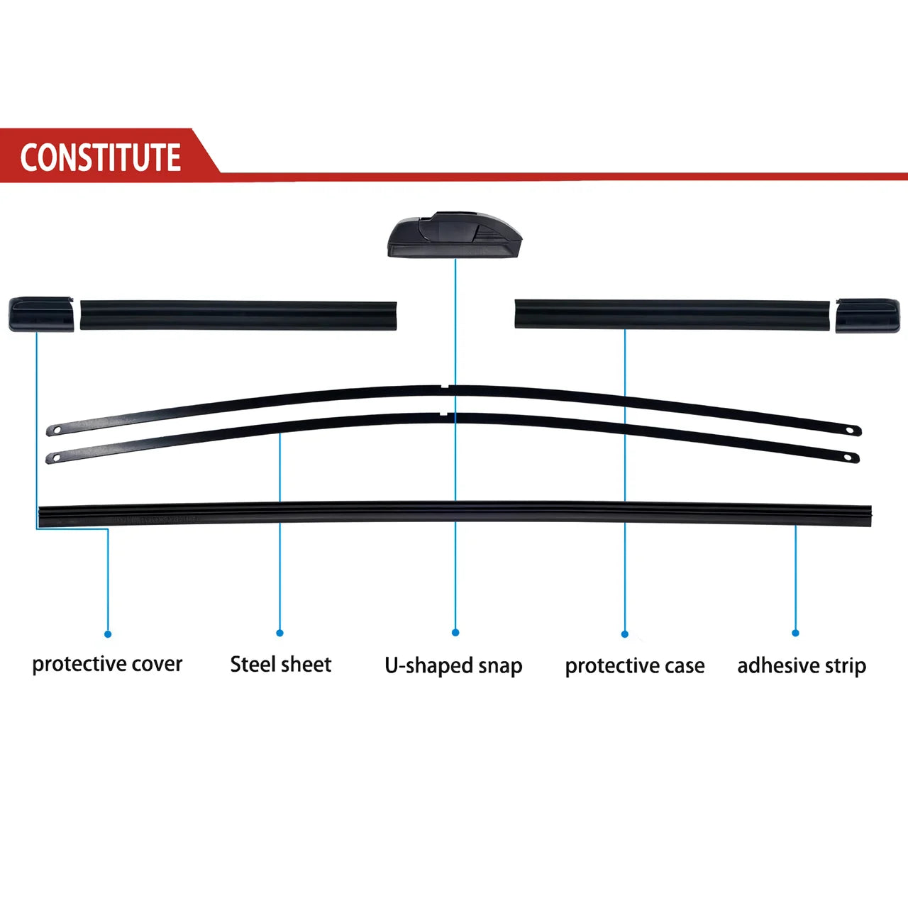 Kcimo Premium High Quality For TOYOTA Yaris MK3 Hatchback 2011-2019 Car U-type Rubber Boneless Wiper - HD Quiet Durable 24"+14"