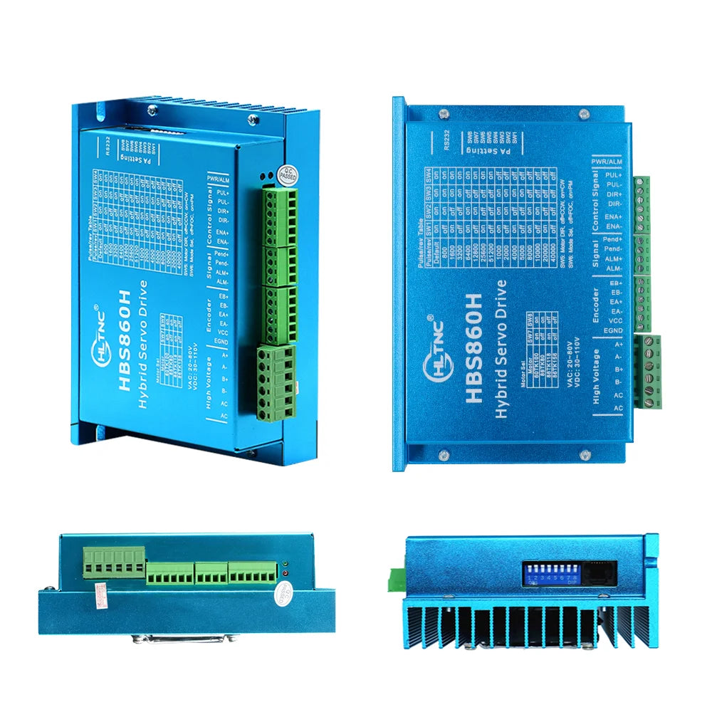 HLTNC CNC Nema 34 Closed Loop Servo Stepper Motor With Encoder Driver Power Supply MACH3 Interface Board 1 3 4 Set for Engraver