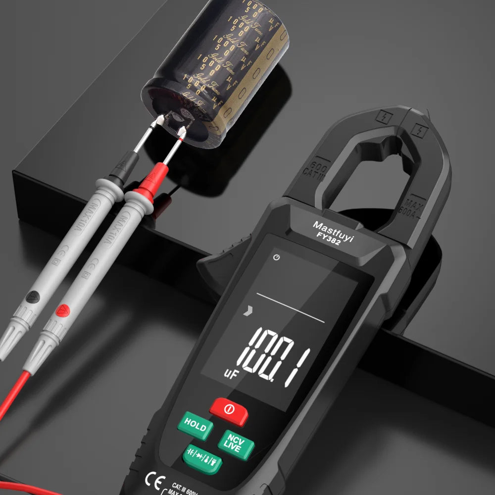 MASTFUYI Automatic Large-Screen Digital Clamp Meter Handheld Ammeter Clamp Multimeter 10000 Counts True RMS with NCV Detection