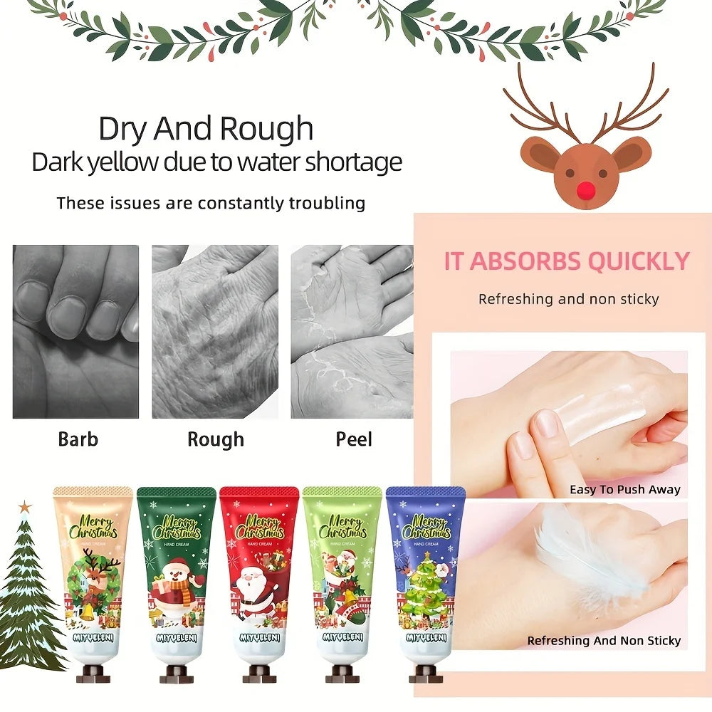 20 PCS Christmas Hand Cream +10 PCS Gift Bags Set, Christmas Gift Kit, Hand Cream with Aloe & Vitamin E, Cream Texture