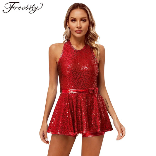 Women's sequin jazz leotard dress