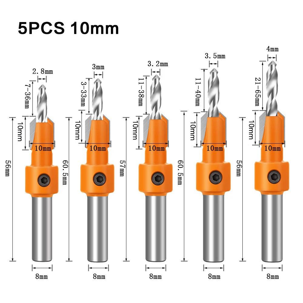 8mm Shank Countersink Router Bit, Woodworking Milling Cutter