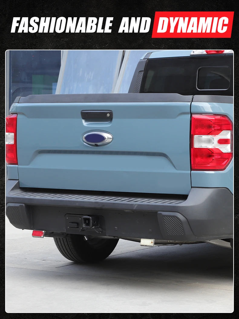 Rear Bumper Cover Plate Trailer Side Dust Cover Black Aluminum Alloy for Ford Maverick 2022 -2025 4/7-Pin Connector Hitch