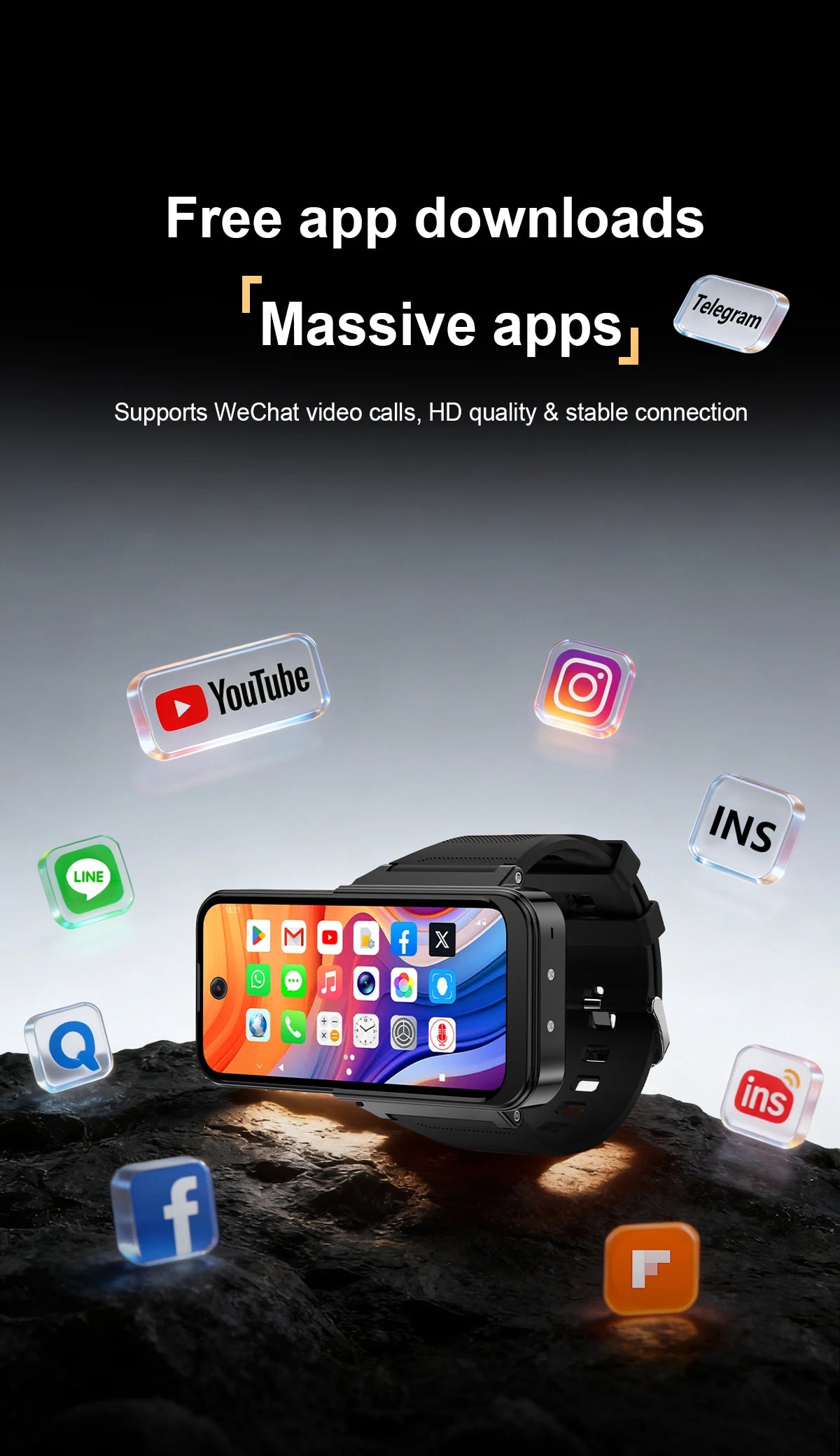 Newest 4G Full Netcom 3.97inch Amoled Larger Screen Smart Watch Mini Phone Globel Version Smartwatch With Dual Camera Sim Card