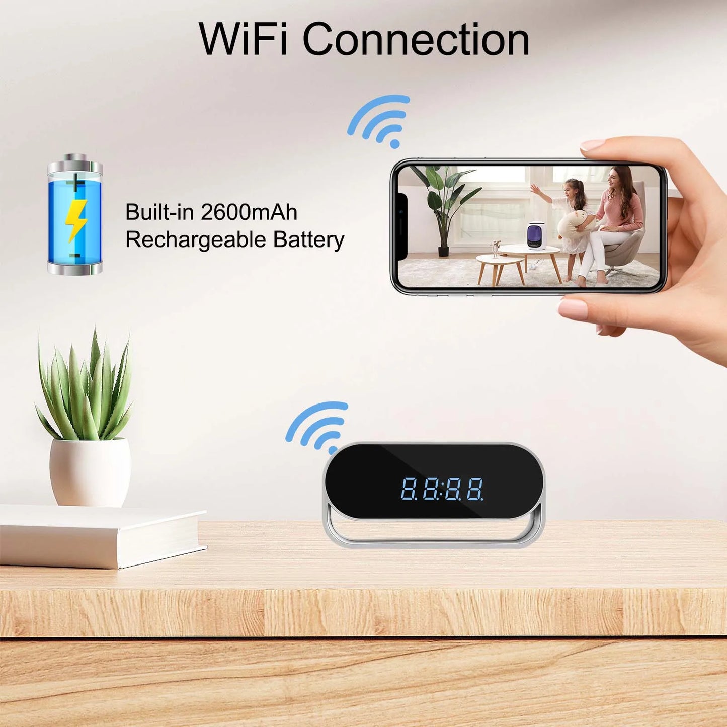 4K Clock Camera — WiFi Home Security with Night Vision & App