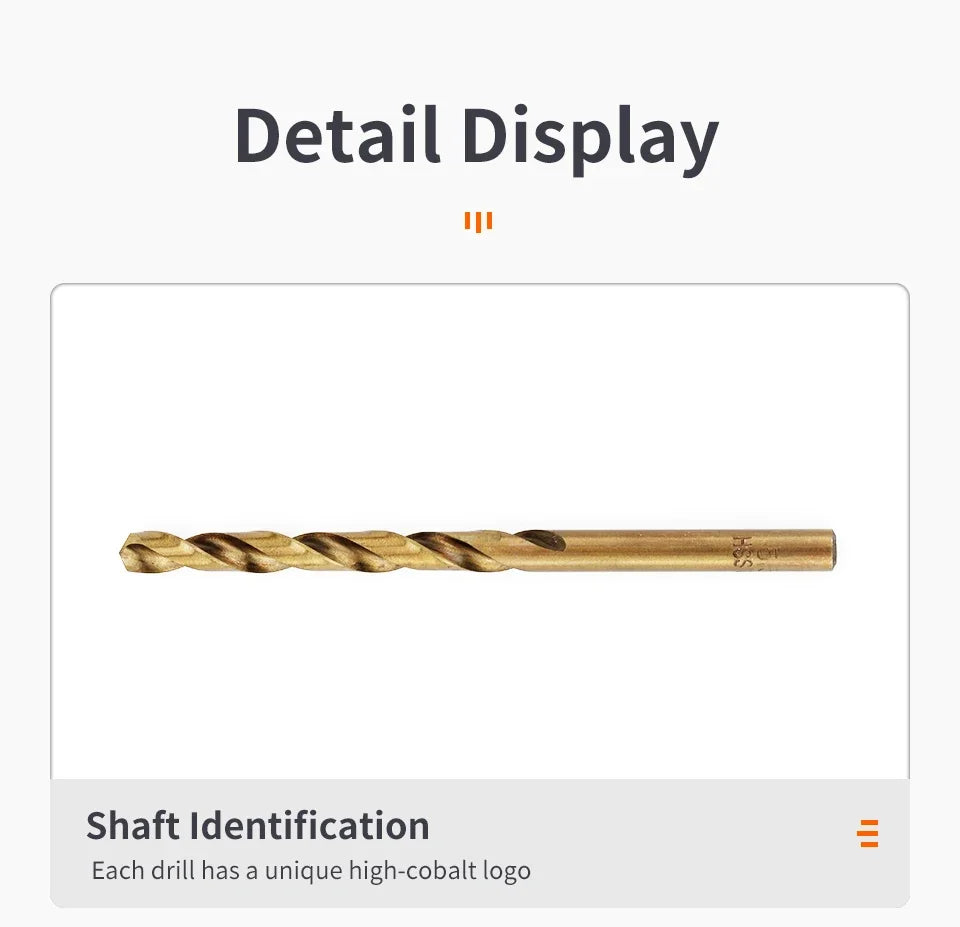 M35 Cobalt Twist Drill Bit Set for Stainless Steel & Metal