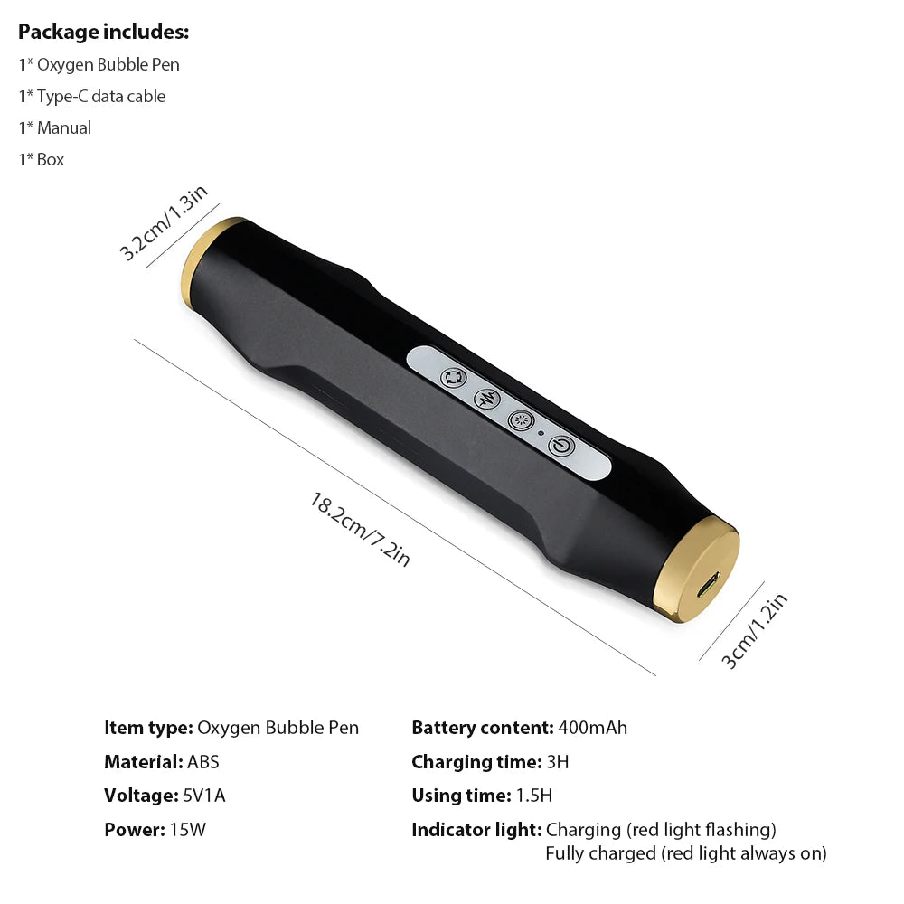 Oxygen Bubble Pen 7 Color Facial CO2 Oxygen Bubble Machine Can Be Matched Serum Gel Facial Skin Care Device Facial SPA CO2