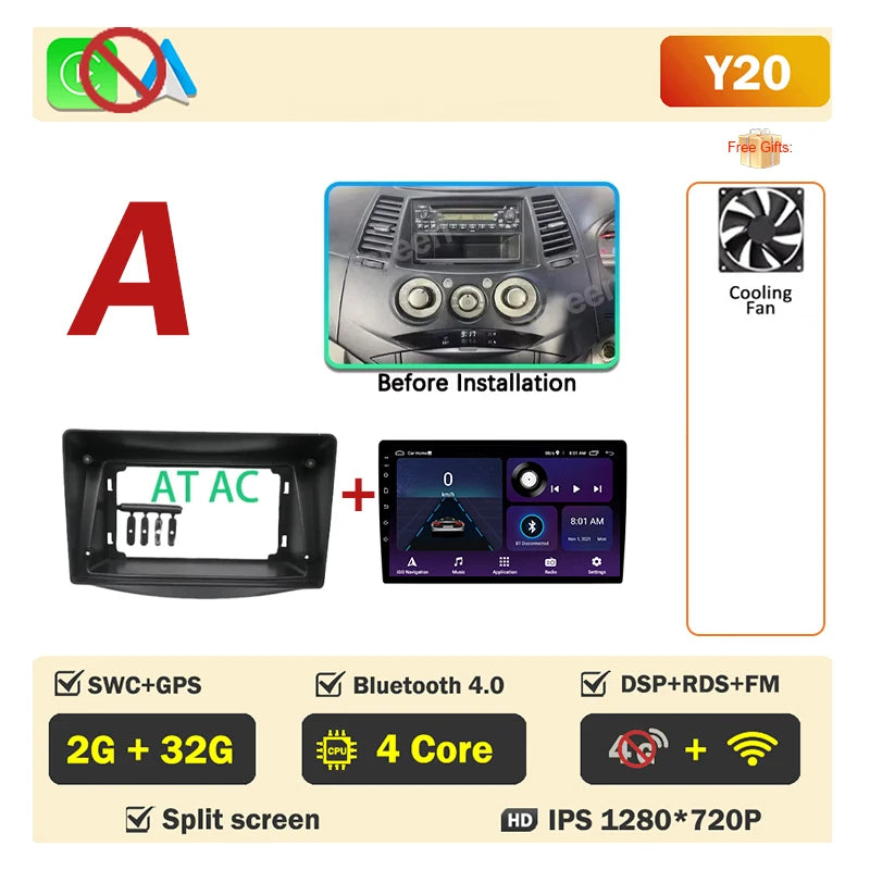 Android 16 Car Radio Player For Mitsubishi Grandis 1 2003 - 2011 Auto GPS Navigation Carplay Bluetooth DSP Wifi 5G NO 2din DVD