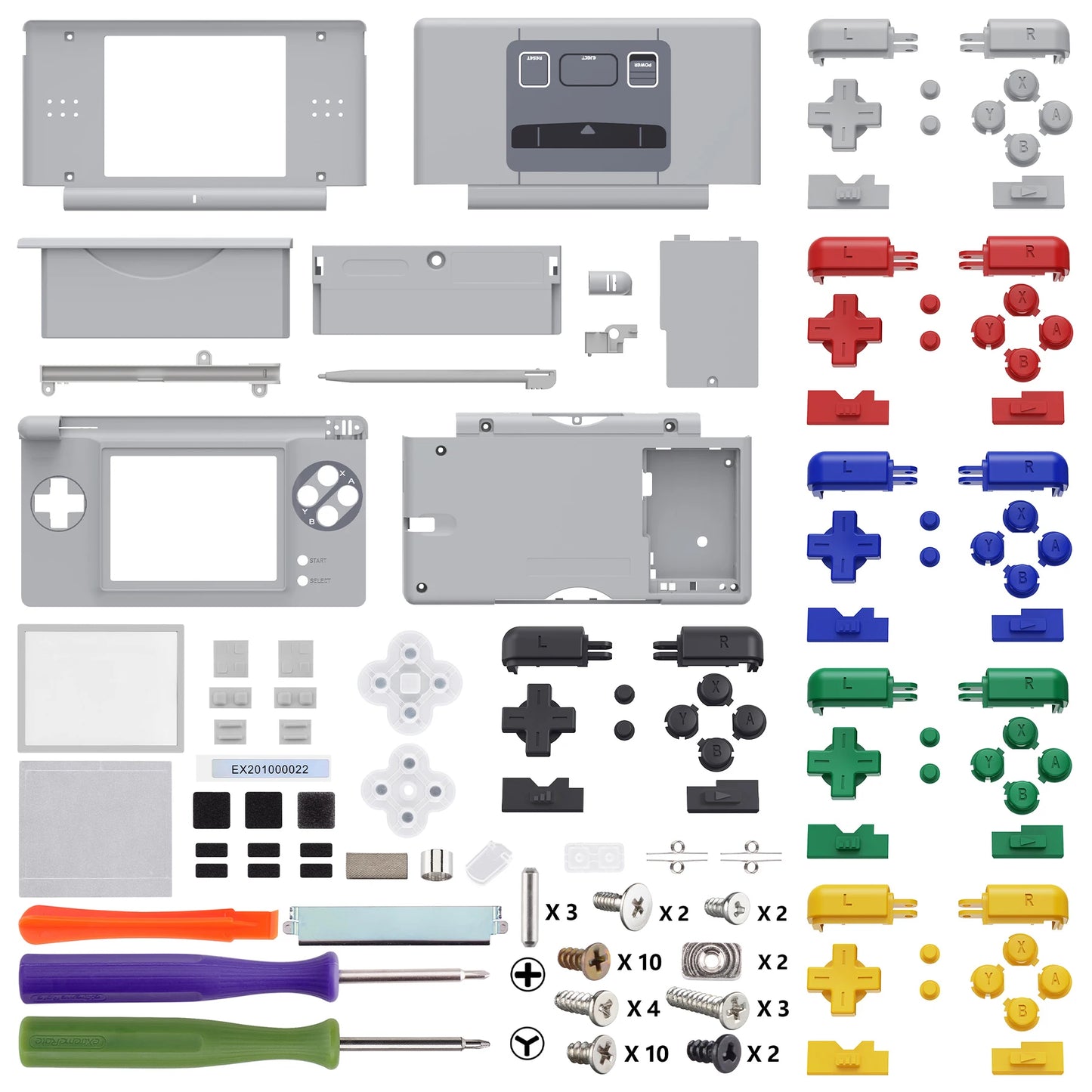 eXtremeRate Replacement Full Housing Shell for Nintendo DS Lite, Case Cover W/Buttons, Screen Lens for NDSL - SFC SNES Classic