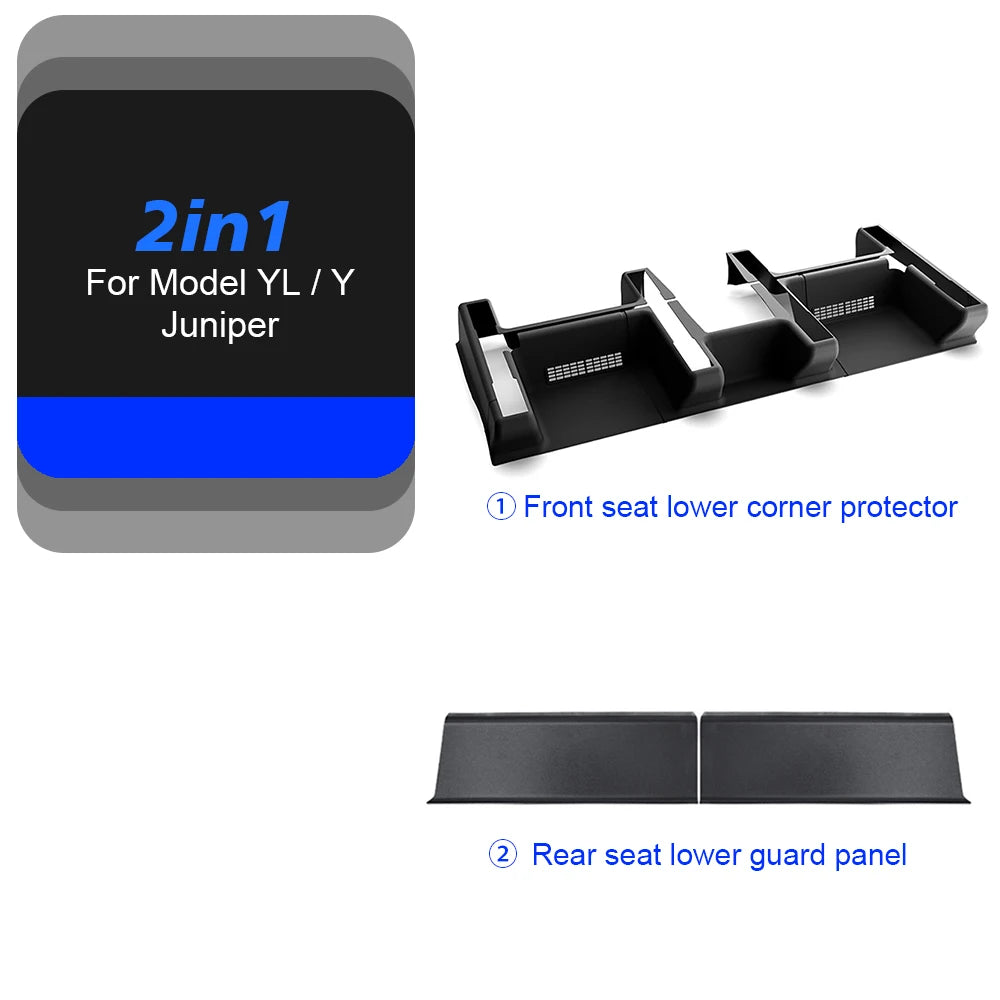 TESY For Tesla Model Y Juniper Launch Standard TPE Under Seat Corner Guard Seat Slide Rails Protector Cover Anti-Kick Decor