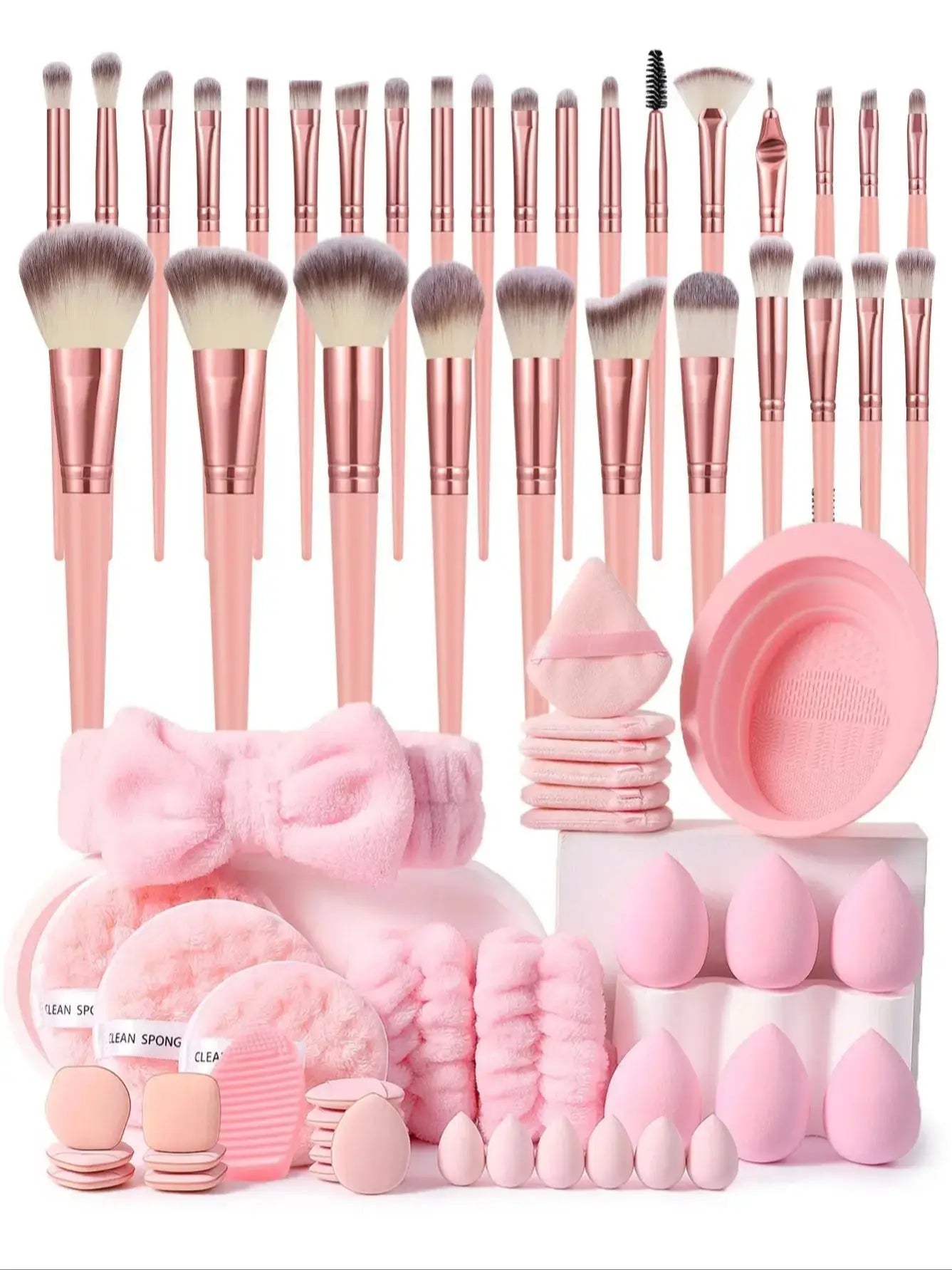 68-Piece Makeup Set — 30 Brushes, 8 Beauty Tools & 30 Sponges
