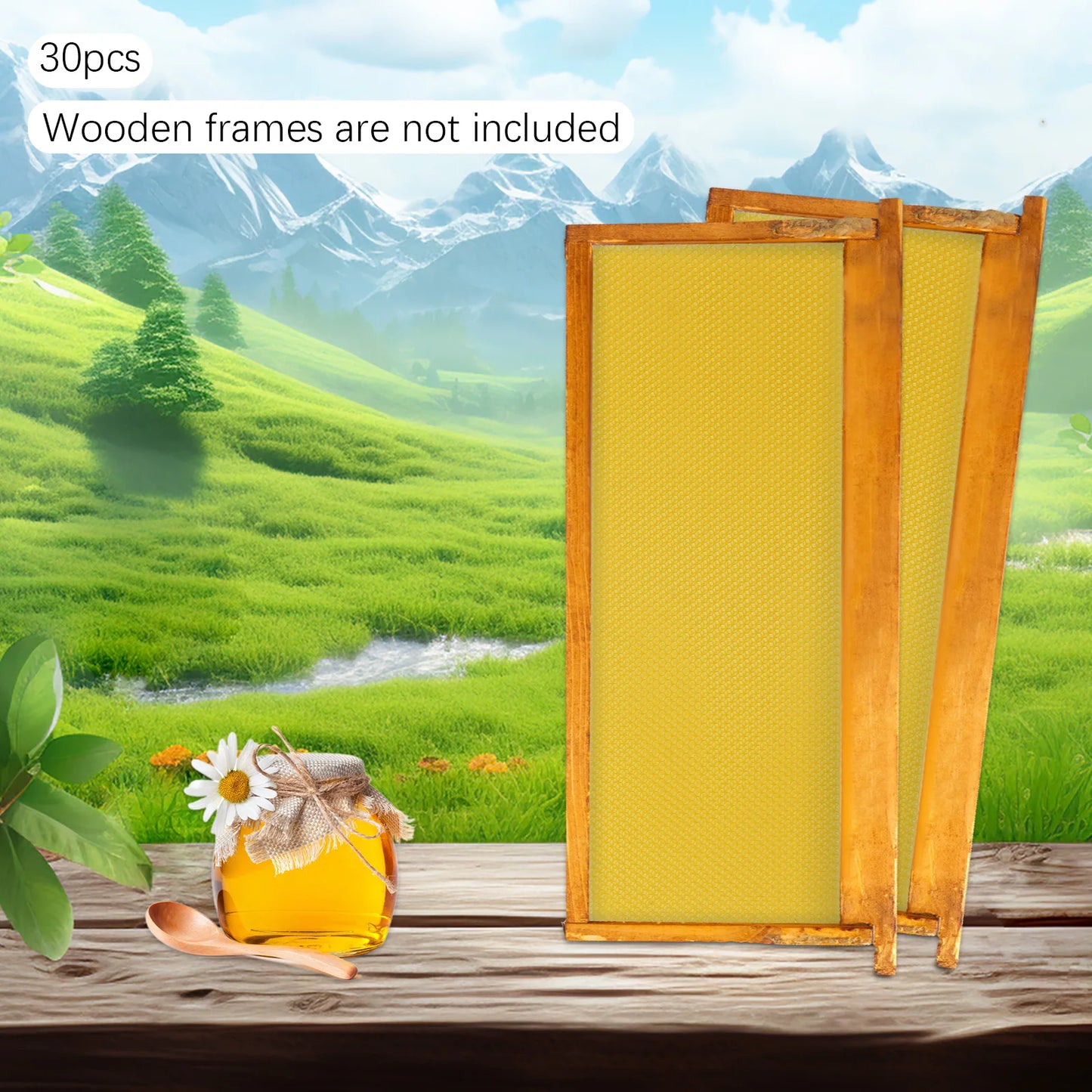 30-Pack Natural Beeswax Hive Foundation Sheets — Beekeeper Starter Kit