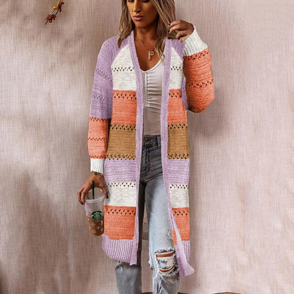 Women's Mid-Length Knitted Cardigan Sweater Autumn Winter Fashion 2025 New Style for Women