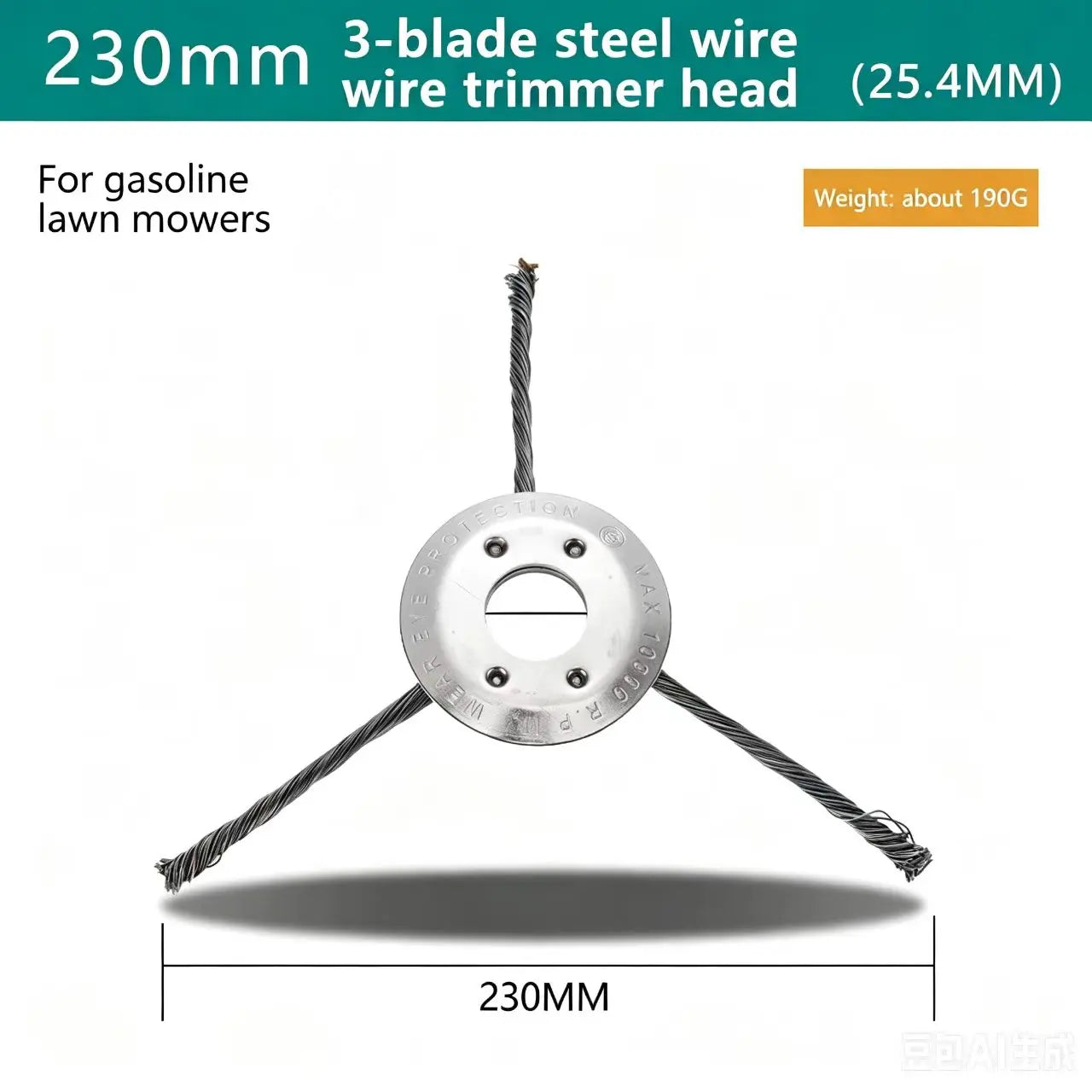 LUSQI 6/7inch Steel Wire Wheel Head Grass Trimmer Head Universal Weed Brush Fit Straight Shaft Brushcutter Removal Moss Rust