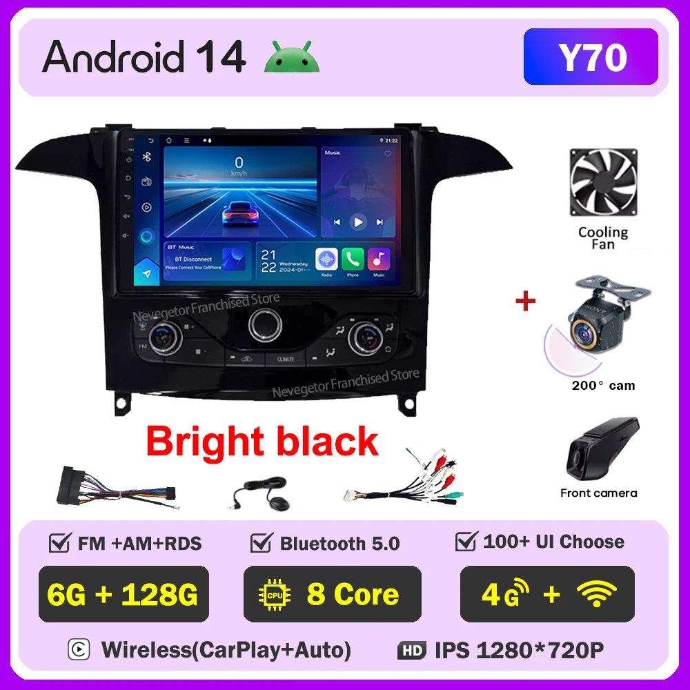 Android 16 Auto Radio For Ford S Max S-MAX 2006-2015 For Ford Galaxy 2014 Carplay Multimedia Video Player Navigation GPS No 2din