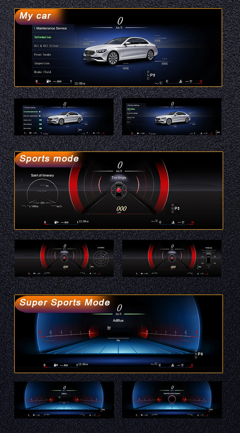 STWEI 2024 New Lcd Digital Dashboard Cluster Digital Speedometer For Mercedes Benz A Class W176 GLA CLA  C117 GLC W205 W212 W207