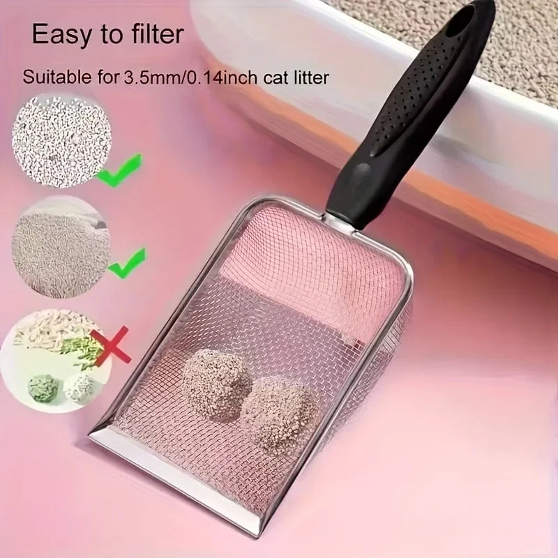 Fine-Mesh Stainless Steel Cat Litter Scoop - 2.8 mm Sifter – photo 2