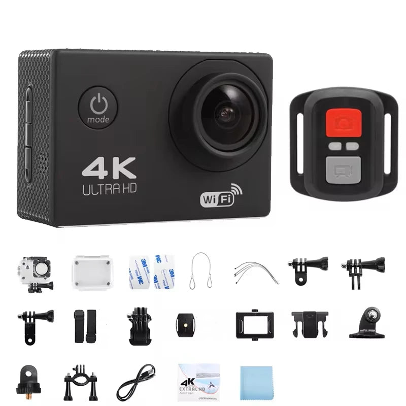 4K Waterproof Action Camera with WiFi - 170° Wide Angle