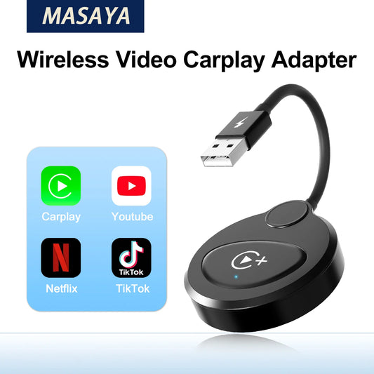 Wireless Video CarPlay Adapter with Streaming App Support