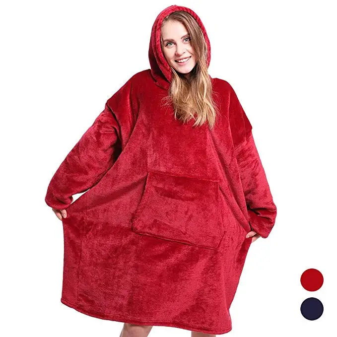 Oversized Sherpa Blanket Hoodie - Wearable Flannel Blanket - photo 12