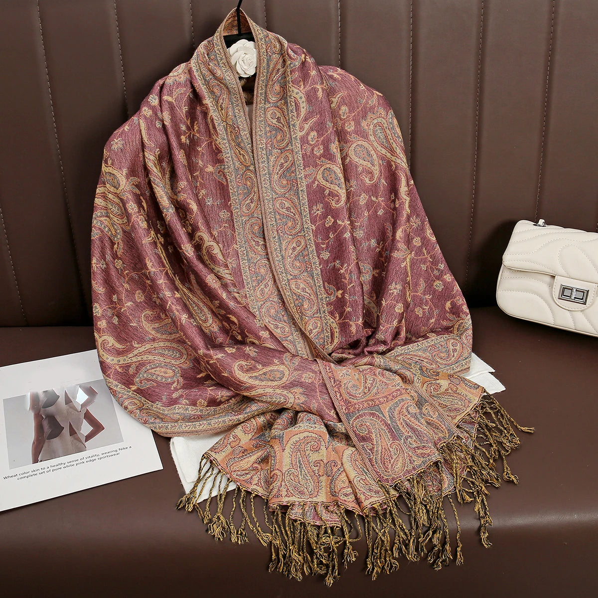 Women's Printed Pashmina Shawl, Soft Winter Scarf