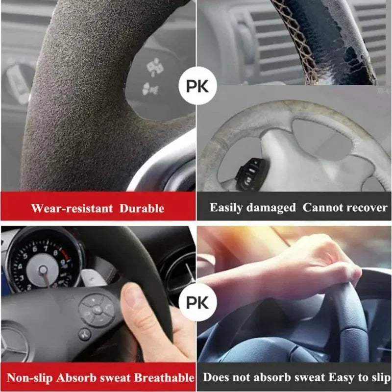 customized Steering Wheel Cover for Toyota iq 2009 2010 2011 2012 2013 DIY Full Coverage Style Leather iq car accessory