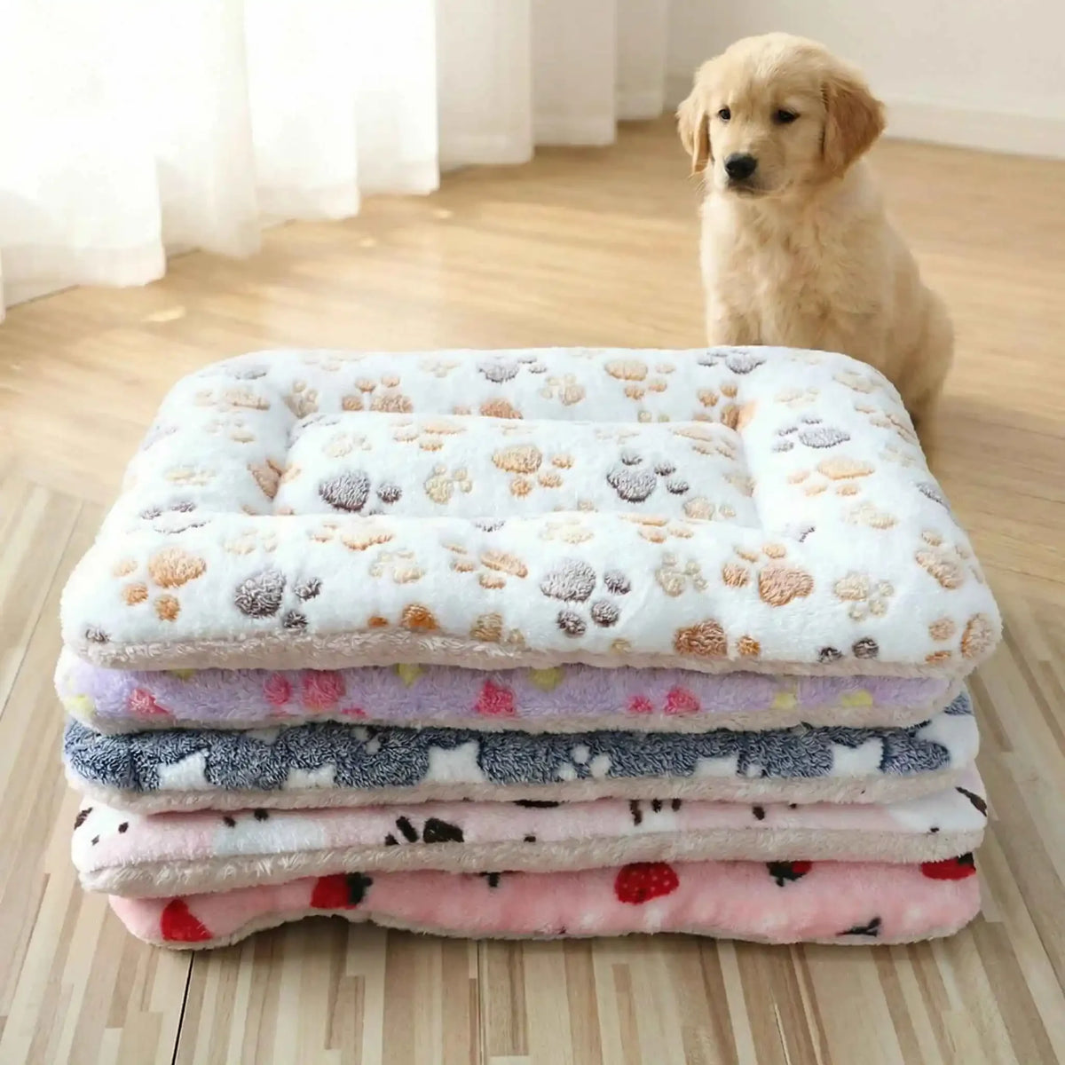 Flannel Pet Blanket Mat - Soft Washable Dog & Cat Sleeping Pad