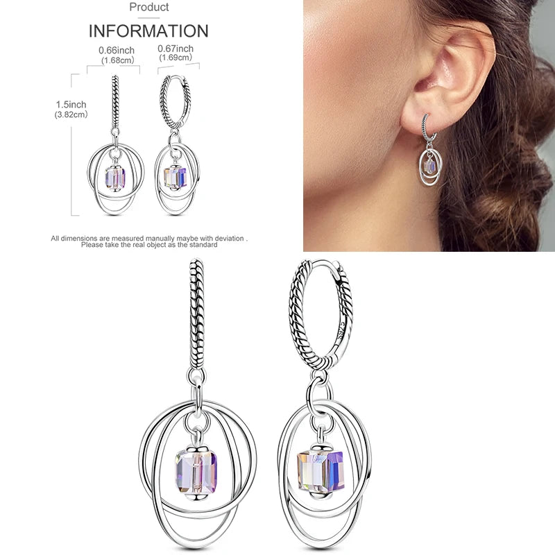 Sparkling Gold Woman Hoop Earrings 925 Sterling Silver Butterfly Colored Zirconium Earrings for Women Jewelry Anniversary Gift